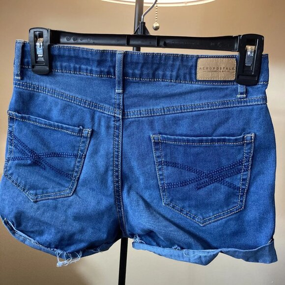 Aeropostale High Waisted Shorty Denim Jean Shorts Size 2 - Picture 2 of 12